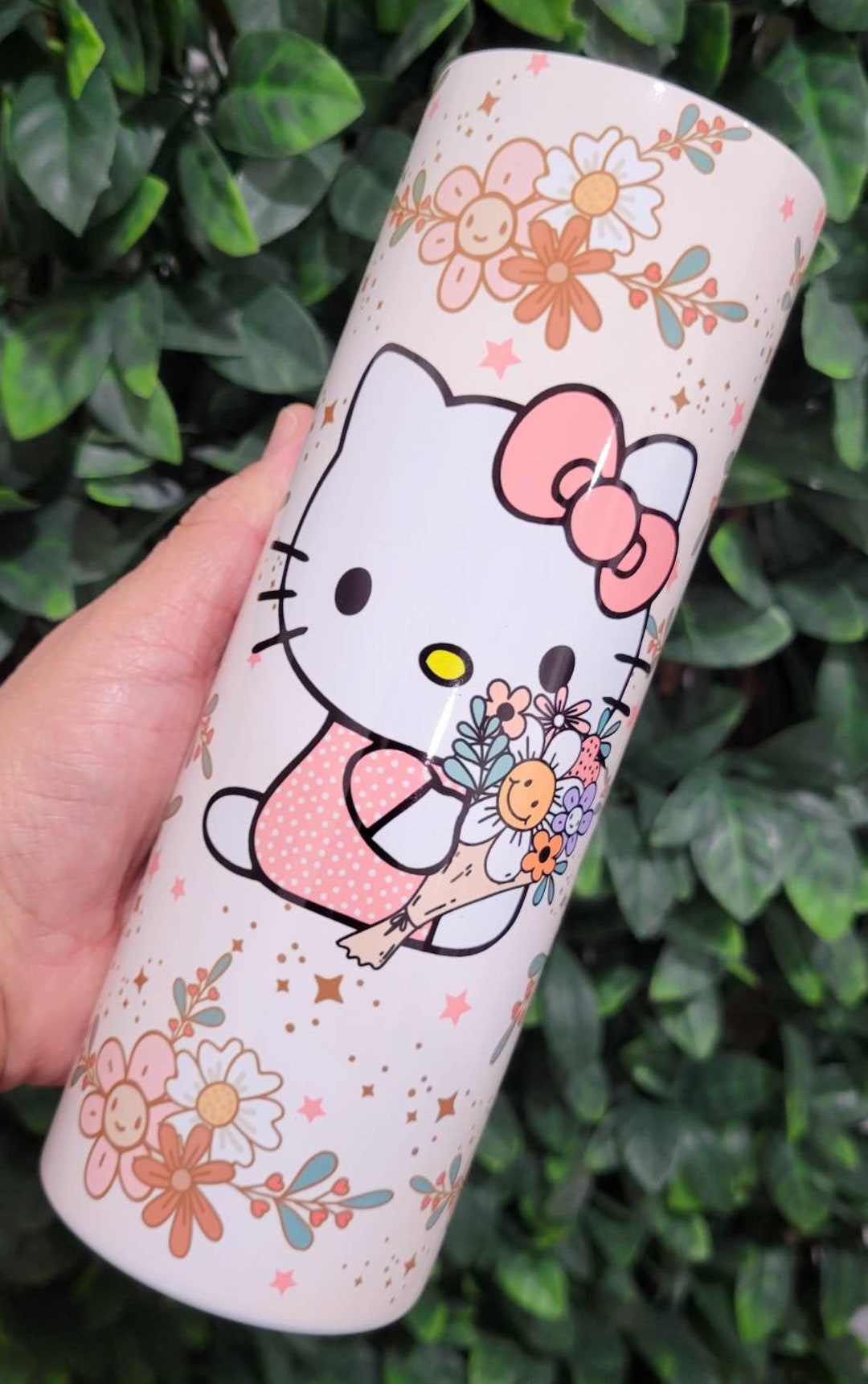 Pumskin Cat Autumn - Personalized Custom Pink Leather Tumbler main image 1