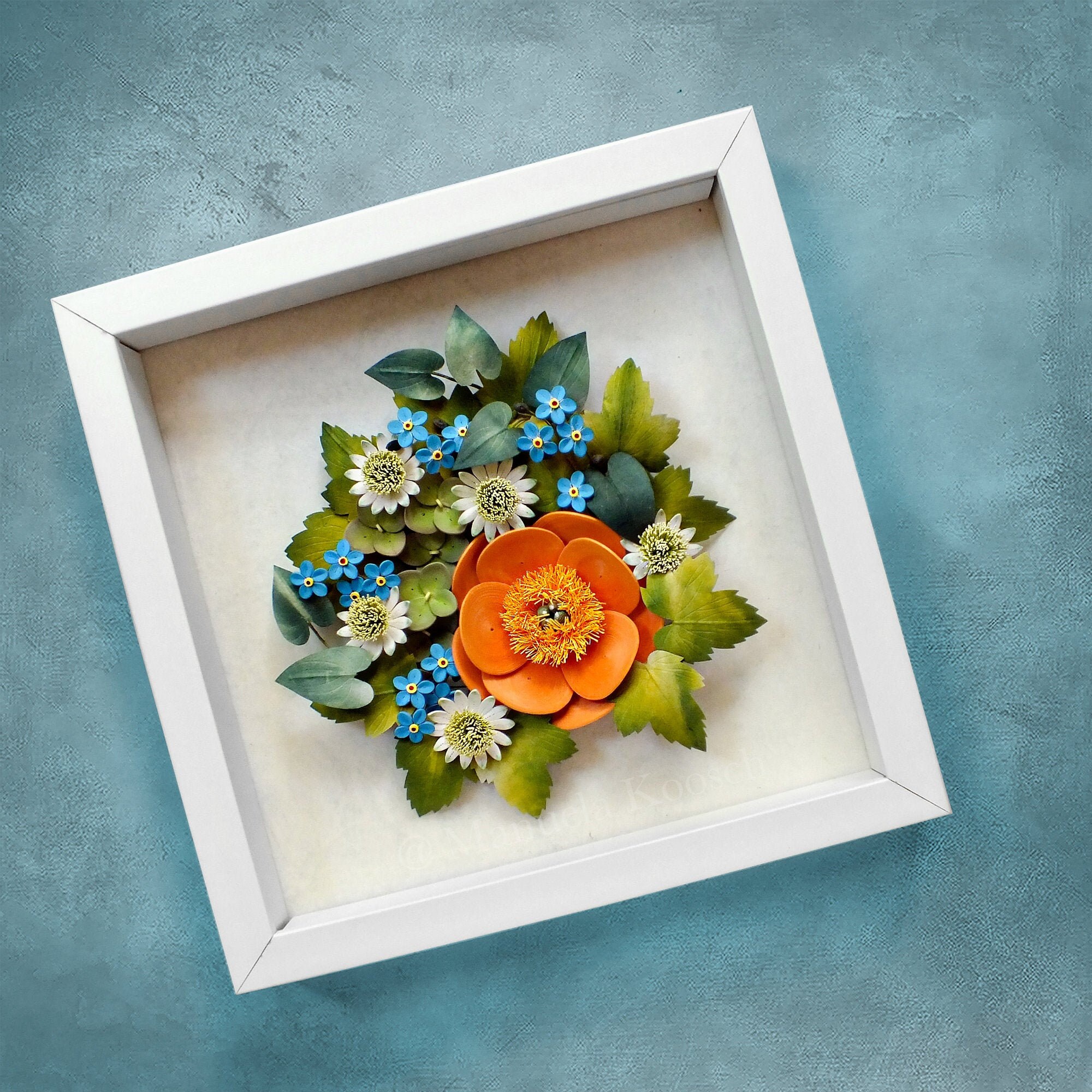 Paper Quilling Peony, Me Not, Astrantia, Hydrangea Wall Art