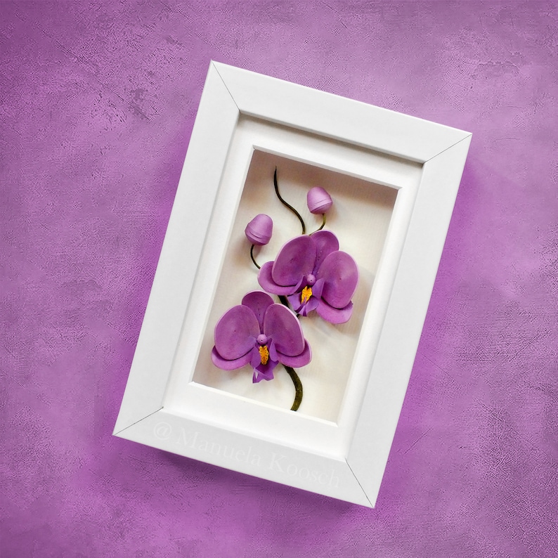 Purple Orchid Wall Art Mini Frame Phalaenopsis Moth Orchid Etsy