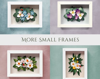 ホワイトデイジータンポポてんとう虫ウォールアート - 3Dペーパー