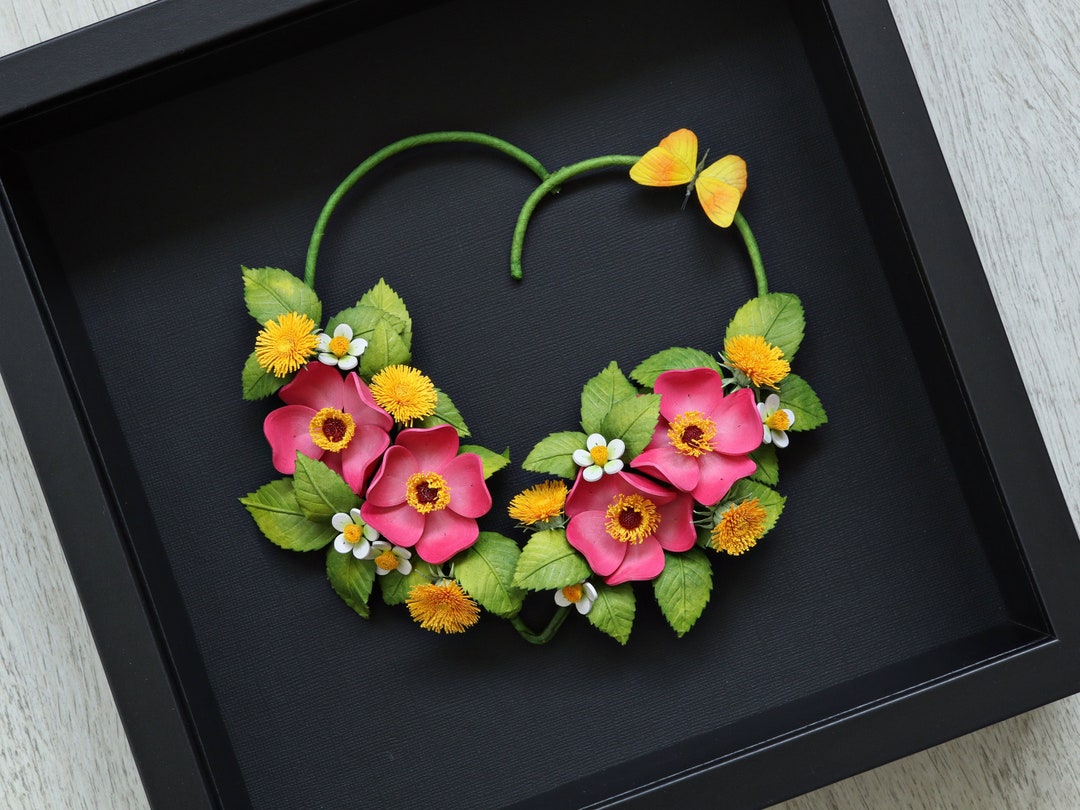 Floral Pink Heart Decor Paper Anniversary Paper Flowers 3D Paper