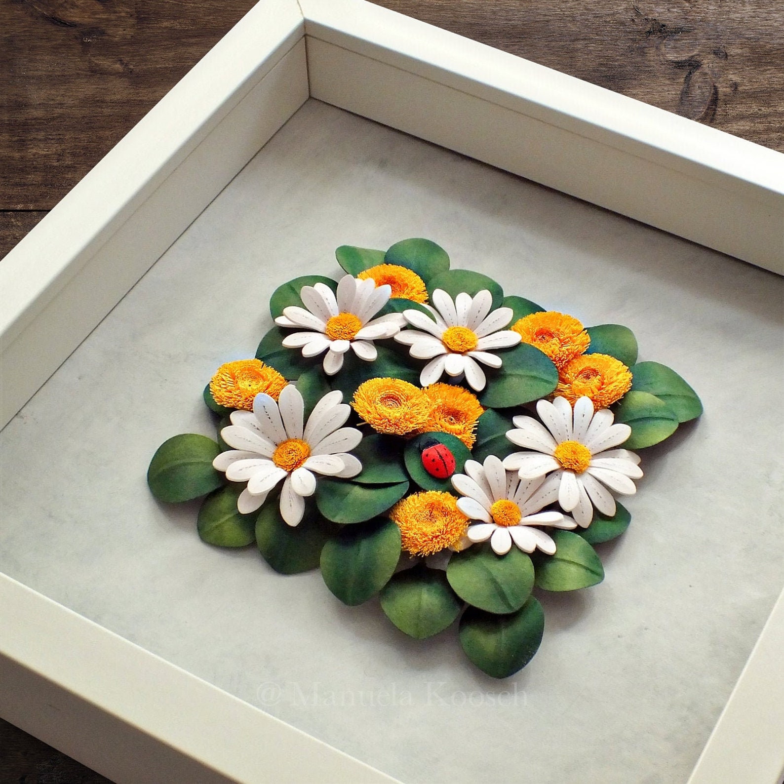 Paper Quilling Dandelion Daisy Ladybug Wall Art Etsy