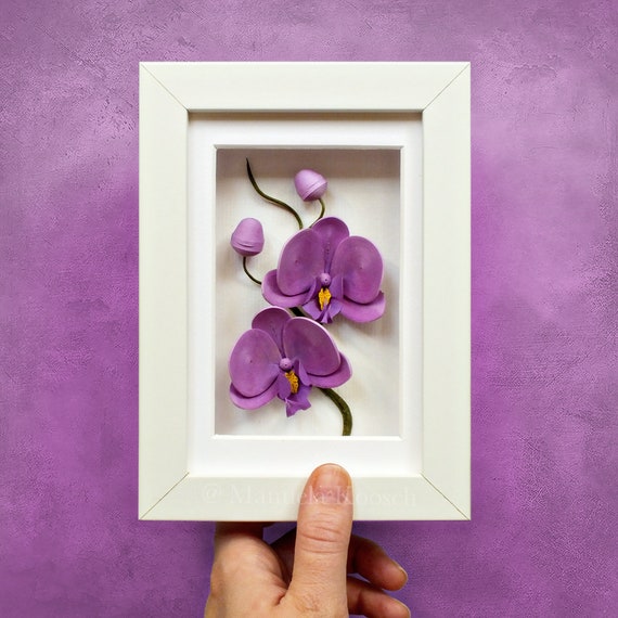 Purple Orchid Wall Art Mini Frame - Phalaenopsis Moth Orchid
