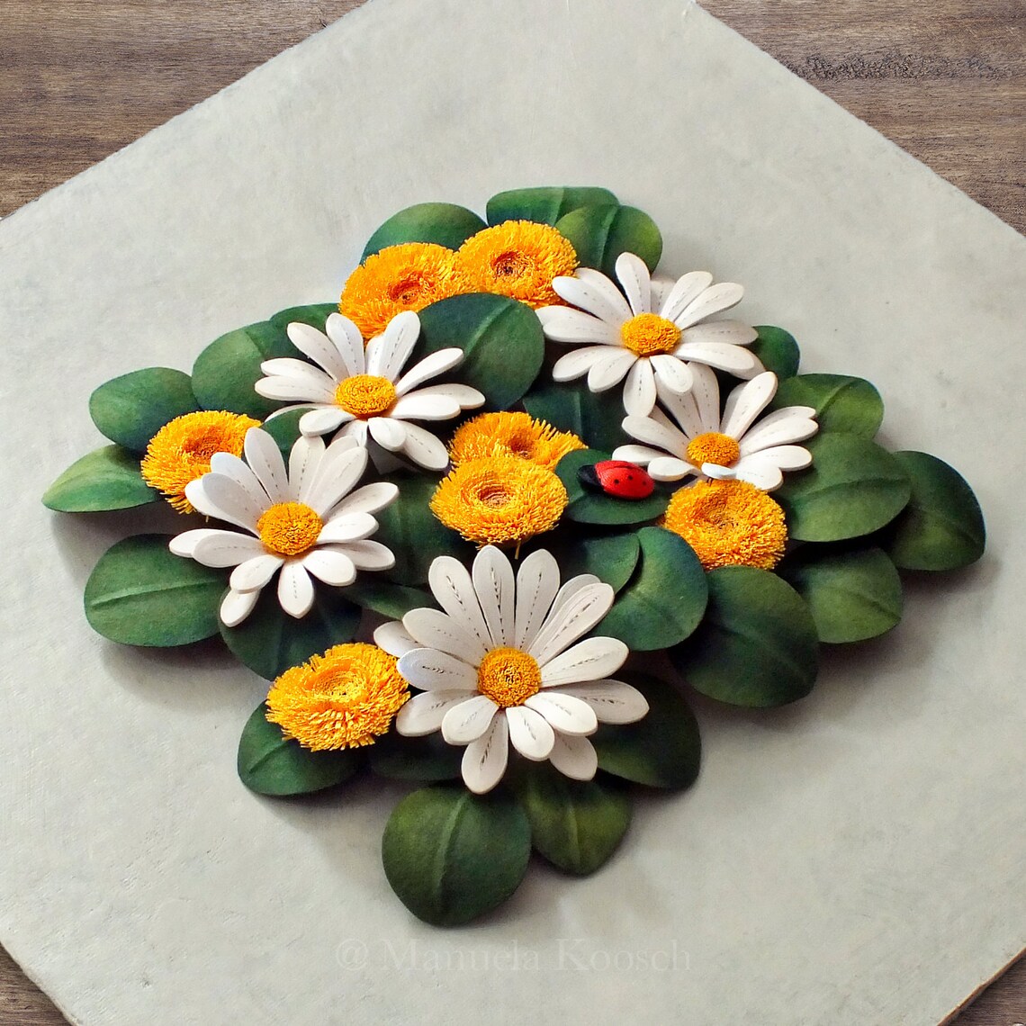 Paper Quilling Dandelion Daisy Ladybug Wall Art Etsy