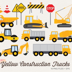 BUY 4 GANHE 50% OFF Yellow Construction Truck Clipart - Under Construction Clipart - Construction Truck Clip Art - Dump Truck Clipart