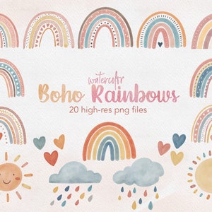 KAUFEN 4 GET 50% Rabatt Aquarell Boho Regenbogen Clipart - Aquarell Pastell Regenbogen Clip Art - Boho Regenbogen Dekor png - kommerzielle Nutzung ok