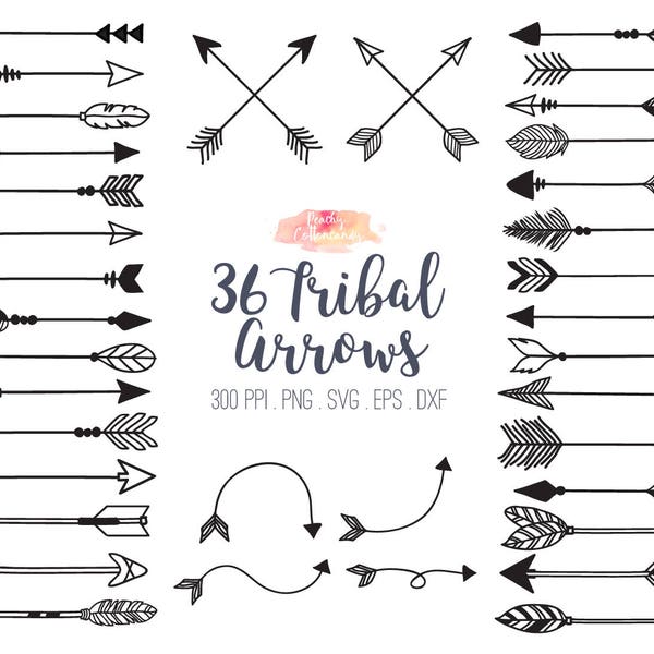 BUY 4 GET 50% OFF 36 tribal arrow svg dxf eps - vector tribal arrows clipart - tribal arrow clip art - vector arrow - Commercial Use ok