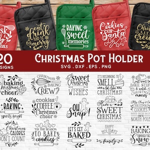 KOOP 4 KRIJG 50% KORTING Christmas Pot Holder svg bundel - grappige kerst svg bundel - Christmas Potholder svg keukenhanddoek svg dxf png