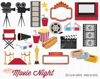 Movie Clipart Etsy