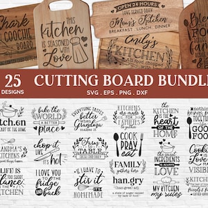 BUY 4 GET 50% OFF Cutting Board svg Bundle png baking svg kitchen towel svg charcuterie board svg files cricut glowforge laser cut file