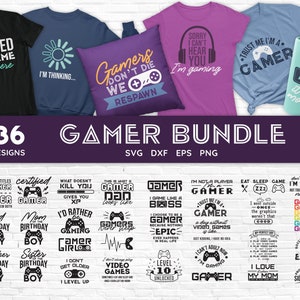 ACHETER 4 OBTENIR 50 % DE RÉDUCTION Gamer svg bundle eps dxf png - Gaming svg - Video Game svg - Game Controller svg - Birthday Boy Gamer svg fichiers pour cricut