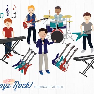 ACHETER 4 OBTENIR 50 % DE RÉDUCTION musique clipart - rock star clip art - rock and roll clip art - rock band clipart - clavier de guitare tambour -Utilisation commerciale ok