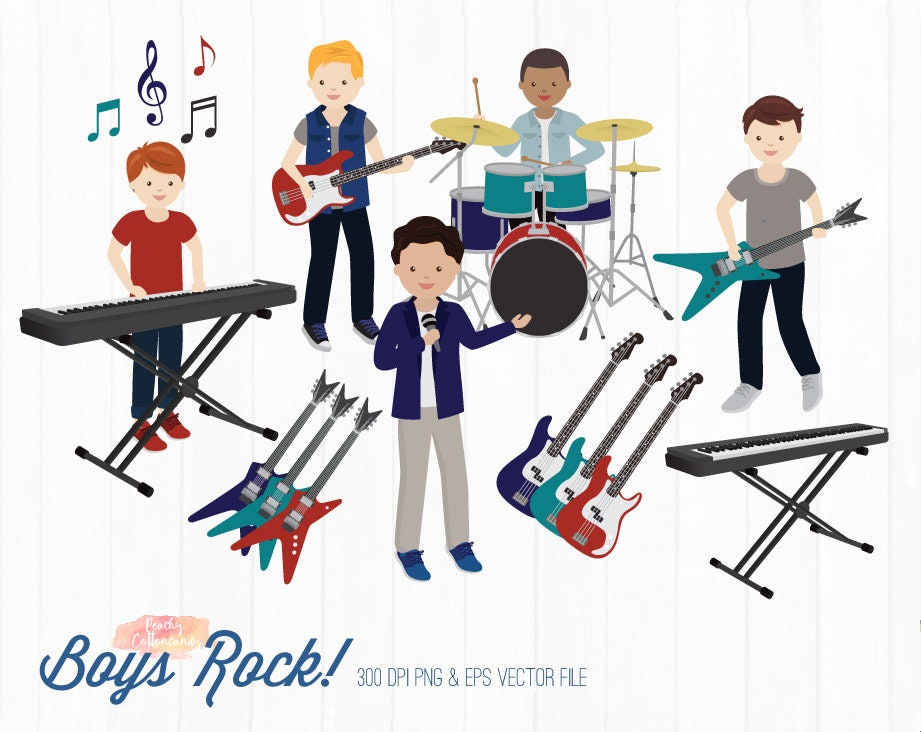 BUY 3 GET 30% OFF music clipart rock star clip art rock | Etsy
