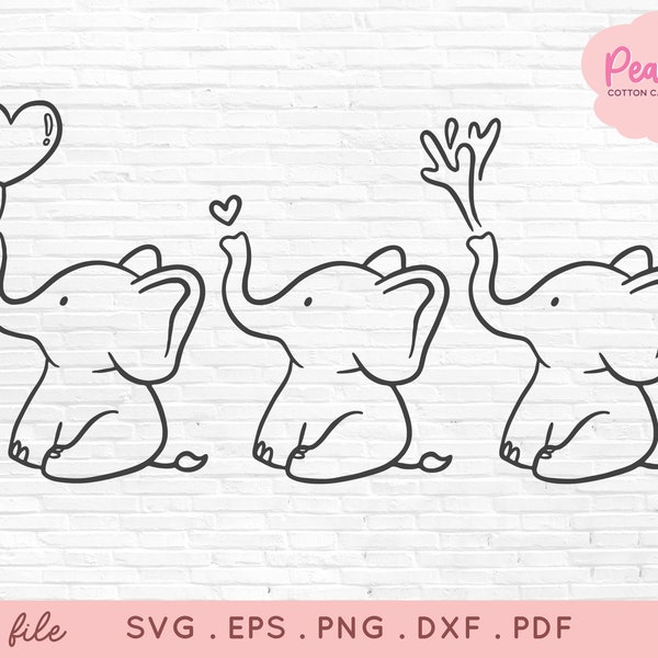 BUY 4 GET 50% OFF Baby Elephant svg - Cute Elephant Clipart -  baby shower svg - baby animal svg baby girl baby boy svg cut files for cricut