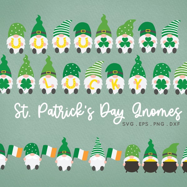 BUY 4 GET 50% OFF St Patrick's Day Gnomes svg - St Patrick svg - St Patricks svg cut files for cricut - St Pattys day svg png clipart