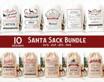 BUY 4 GET 50% OFF Santa Sack svg Bundle Merry christmas svg bundle - Santa svg Santa Mail svg gift bag svg cut files for cricut dxf png eps