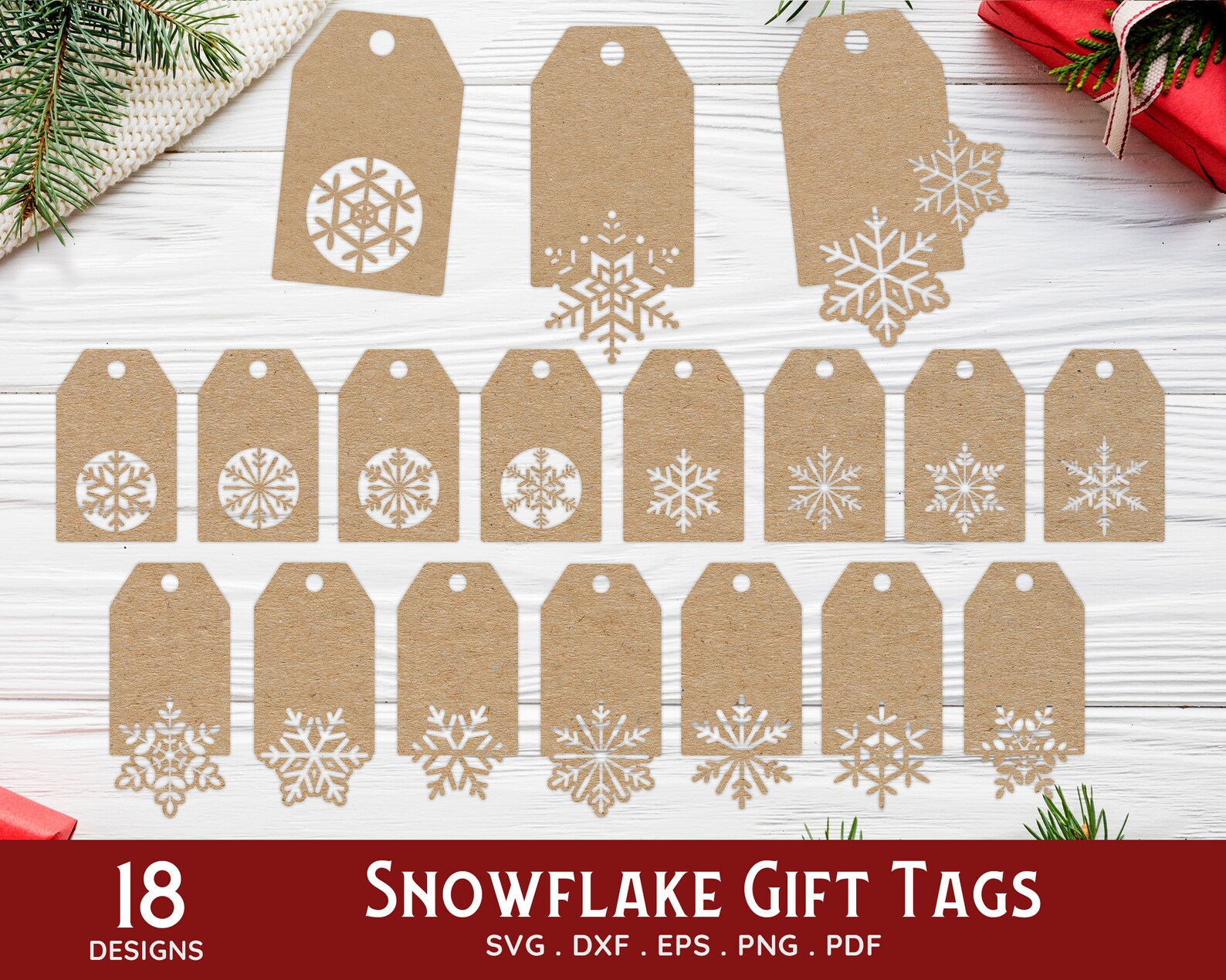 BUY 4 GET 50 OFF Snowflake Christmas Gift Tags Svg Bundle for Etsy