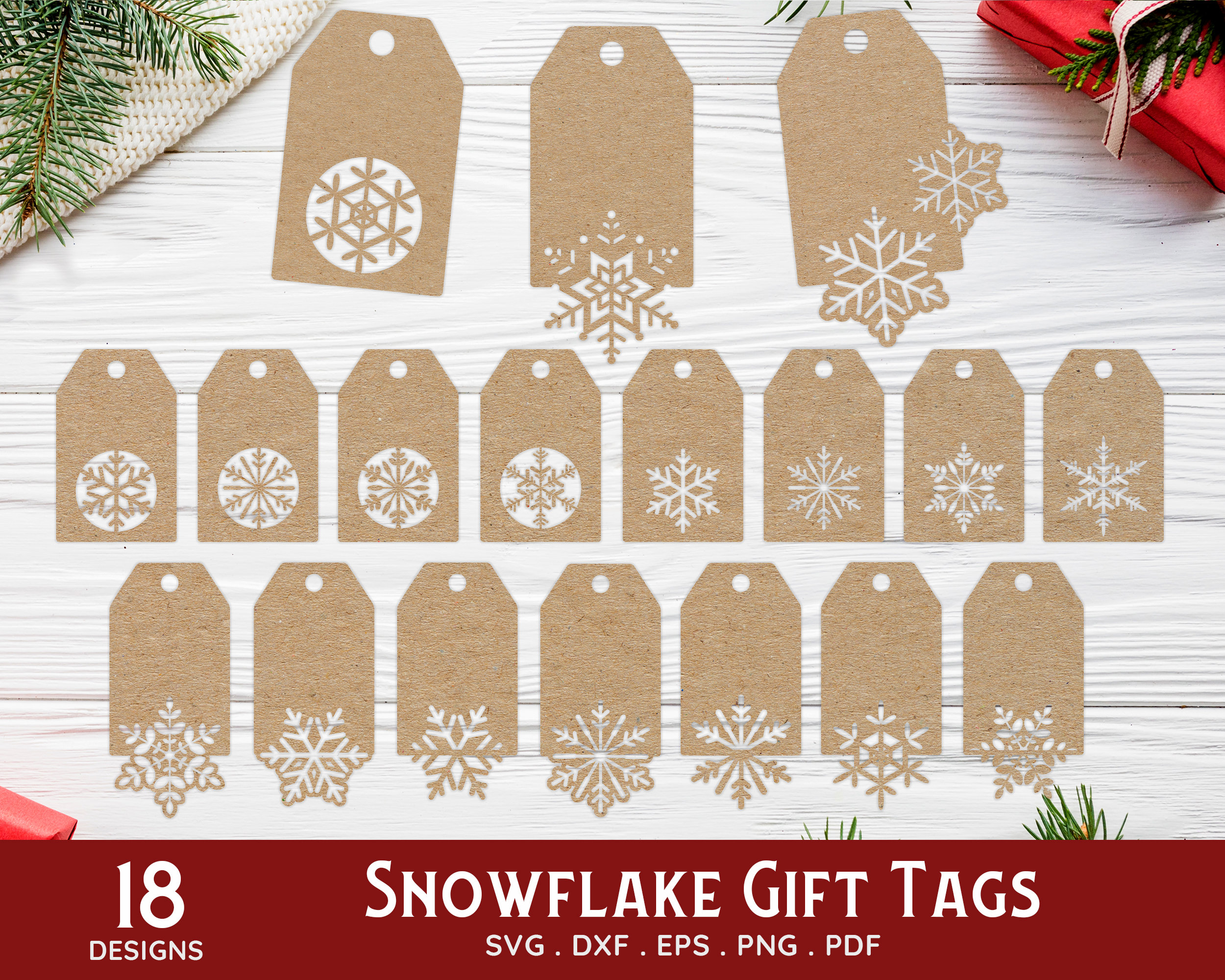 Christmas tags gift labels decorations shapes svg (2362684)