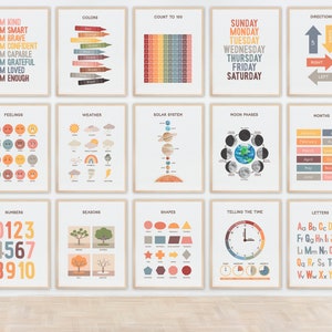 BUY 4 GET 50% OFF Muted Boho Colors Montessori Printable Wall Art Montessori Classroom Decor boho classroom decor educational poster