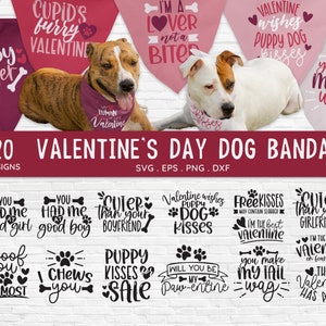 ACHETEZ 4 OBTENEZ 50 % DE RÉDUCTION Bundle Dog Valentine Svg | Valentines Day Dog Bandana svg - Valentine Dog Collar svg - fichiers svg drôles de bandana de chien