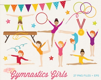 Clipart Gymnastique filles : fichiers PNG et EPS (téléchargement numérique)