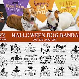 ACHETER 4 OBTENIR 50 % DE RÉDUCTION Halloween Dog Bandana svg - Halloween Dog Collar svg - halloween dog svg - fichiers svg chien drôle pour cricut png dxf eps