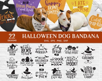 BUY 4 GET 50% OFF Halloween Dog Bandana svg - Halloween Dog Collar svg - halloween dog svg - funny dog svg files for cricut png dxf eps