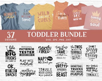 Funny Toddler Shirt SVG Bundle: Kids T-Shirt Designs (Digital Files)