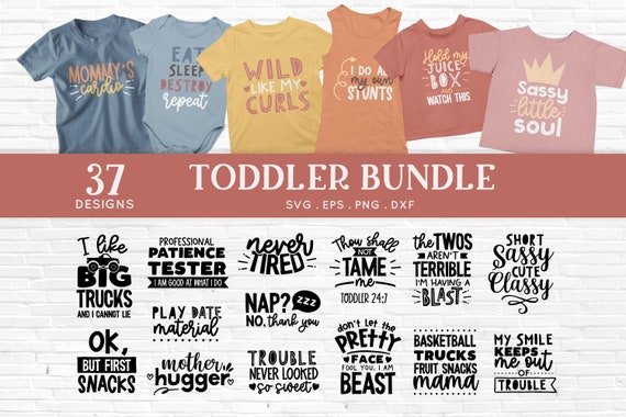 Funny Toddler Shirt SVG Bundle: Kids T-Shirt Designs (Digital Files)