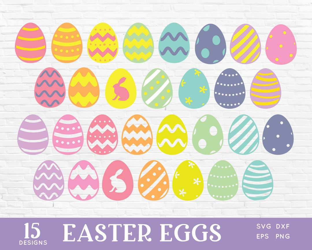 Colorful Easter Eggs SVG Bundle: Cricut Cut Files (digital Download) - Etsy