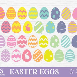 BUY 4 GET 50% OFF Easter Egg svg png eps - colorful easter eggs svg  - easter svg files for cricut - svg easter egg cut files png eps dxf