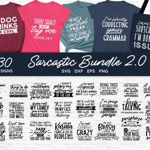 BUY 4 GET 50% OFF Sarcastische svg bundel 2.0 - sarcasme svg - Sassy svg - grappige svg-bestand knippen voor cricut dxf png eps