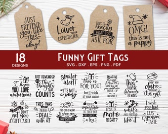 BUY 4 GET 50% OFF Funny Christmas Gift Tags svg bundle for Cricut Glowforge - funny gift tag svg cut file and laser cut file