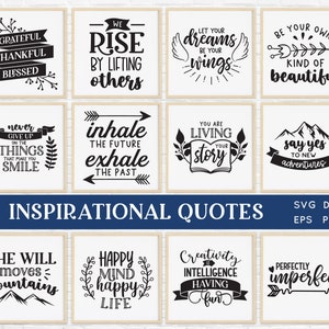 KUP 4 I OTRZYMAJ 50% ZNIŻKI Pakiet inspirujących cytatów svg dxf eps png pdf - Motywujące cytaty svg - cięcia svg Inspirujące powiedzenia dla cricut
