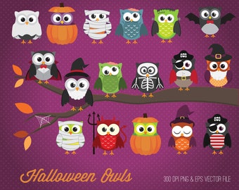 BUY 4 GET 50% OFF Halloween owl clipart - halloween clipart - halloween clip art - owl clip art - autumn clipart - fall clip art