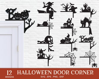 Halloween Door Corner SVG Bundle: Laser Cut Decor (Digital Download)