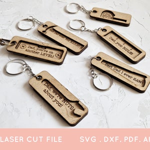 KOOP 4 KRIJG 50% KORTING Vaderdag papa sleutelhanger svg laserbestand vaders dag aanwezig lasergesneden glowforge uniek vaderdagcadeau lasergesneden bestand