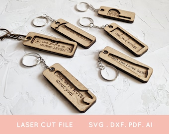 Father&#39;s Day Dad Keychain SVG Laser Cut File (Digital Download)