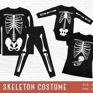 COMPRE 4 GANHE 50% DE DESCONTO Halloween Skeleton Costume svg - Halloween Maternity Skeleton svg design - Kids Shirt Halloween arquivos svg para cricut png