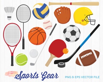 BUY 4 GET 50% OFF Sports clipart - sports clip art - sports gear clipart - sports equipment baseball football basketball - commercial use ok