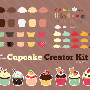 Erstellen Sie Ihre eigenen Cupcakes Clipart - Cupcakes Clip Art - Cupcake Clipart - Cupcake ClipArt - Kuchen Clipart Geburtstag Clipart