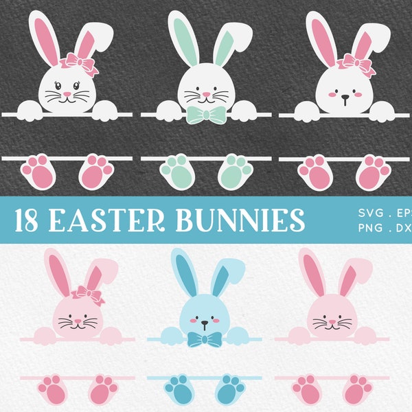 BUY 4 GET 50% OFF Easter Bunny svg png eps - easter bunny split monogram svg - easter bunny svg files for cricut - svg easter bunny