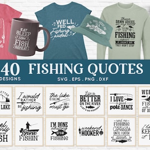 40 Angeln svg Bundle png Angeln Köder svg Angelrute svg Fisch svg See svg Vatertag svg Dateien für Cricut glowforge