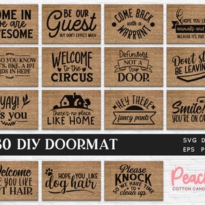BUY 4 GET 50% OFF 30 doe-het-zelf deurmat svg bundel dxf eps png pdf - grappige deurmat svg - hallo deurmat grappige svg gesneden bestanden voor de cricut