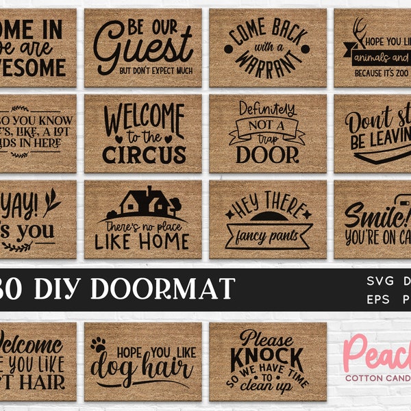 BUY 4 GET 50% OFF 30 Diy Doormat svg Bundle dxf eps png pdf -  funny doormat svg  - hello doormat funny svg cut files for cricut