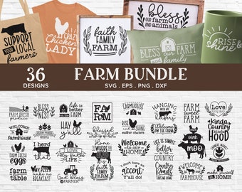 Farm SVG Bundle: Farmhouse Sign, Country Animal Designs (Digital Files)
