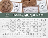 Family Monogram SVG Bundle: Last Name Sign, Cricut & Glowforge Files