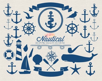 BUY 4 GET 50% OFF nautical clipart - anchor clip art - nautical svg vector clipart - anchor clipart - sea clipart - Commercial Use ok