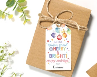 Personalized Christmas Gift Tag | Editable Printable Teacher Gift (PDF)