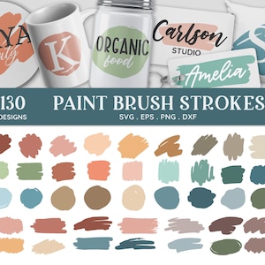 ACQUISTA 4 OTTIENI IL 50% DI SCONTO 130 pennellate di vernice svg Bundle - tratto di pennello svg png - portachiavi sfondo svg - cerchio svg vernice splatter svg png